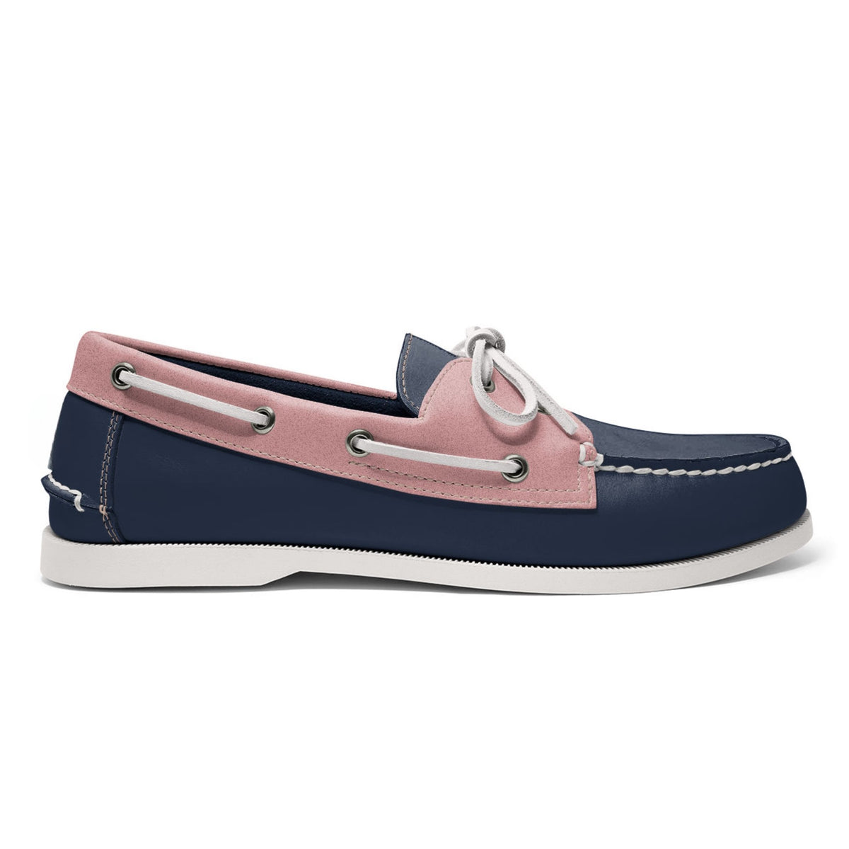 Men’s 2 Eyelet LE Boat Shoe: Navy/Pink