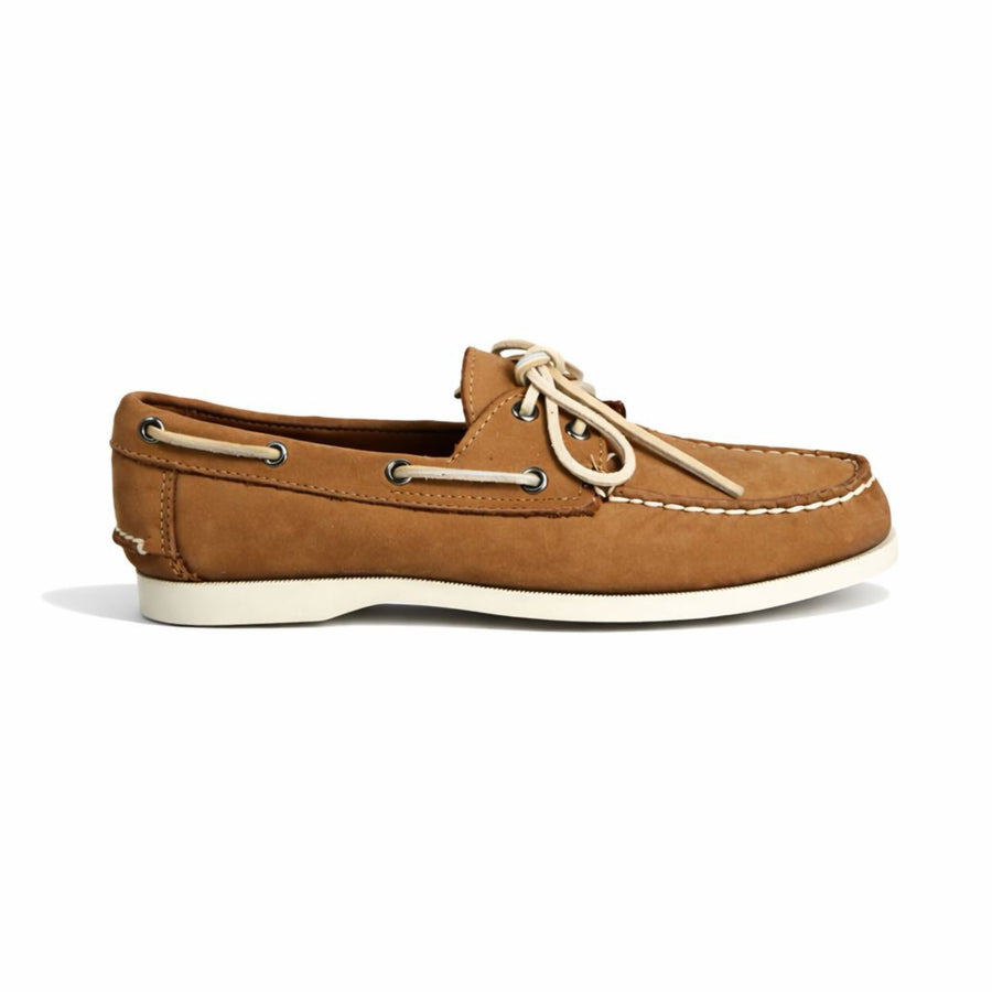 Quoddy women’s Calais boat shoe in tan leather