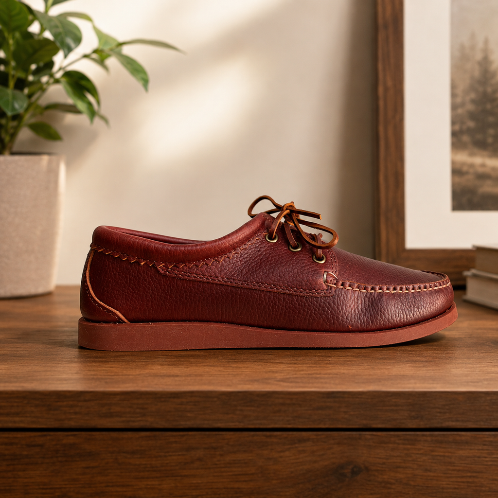 Men's LE Blucher Shoe: Peanut Grizzly—Handsewn Comfort – Quoddy.com