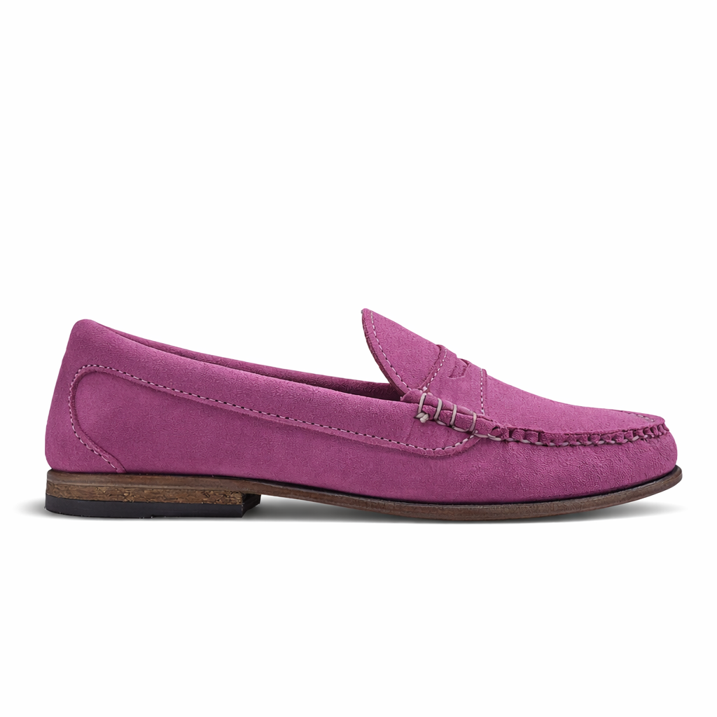 KKB Penny Loafer: Brilliant Pink Suede KKB Penny Loafer: Brilliant Pink Suede