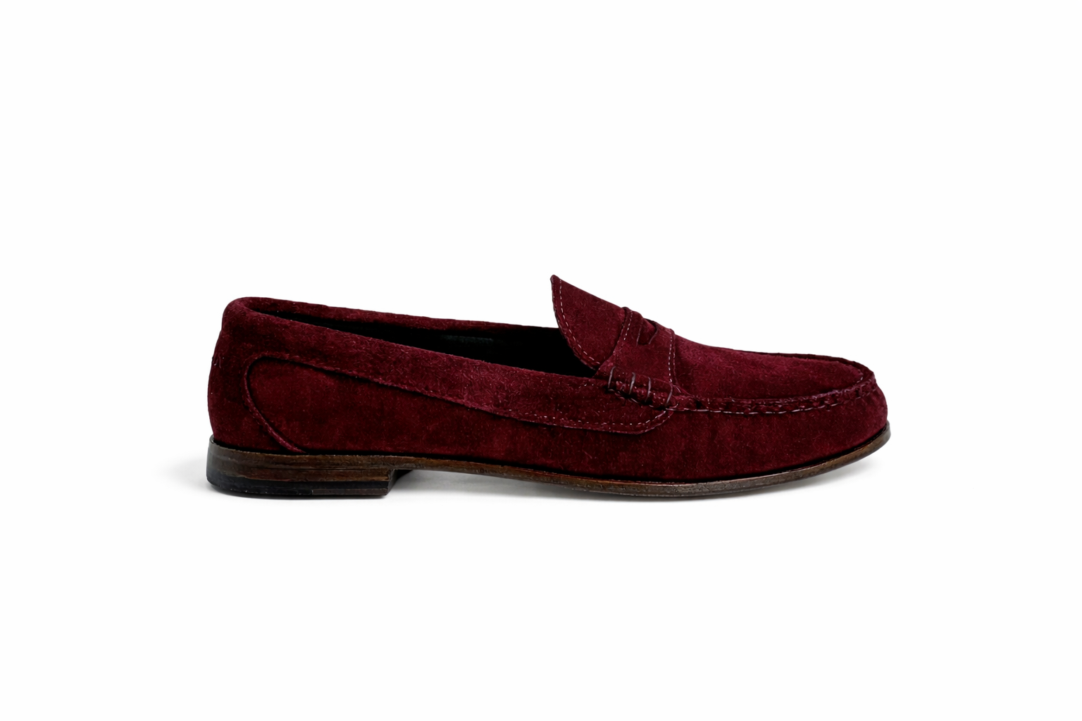 Just Cavalli Men\'s Red Suede Penny Loafers 42 US 9 Zula Velour Suede/Leather Penny Loafer – Calzoleria Toscana  main image 2