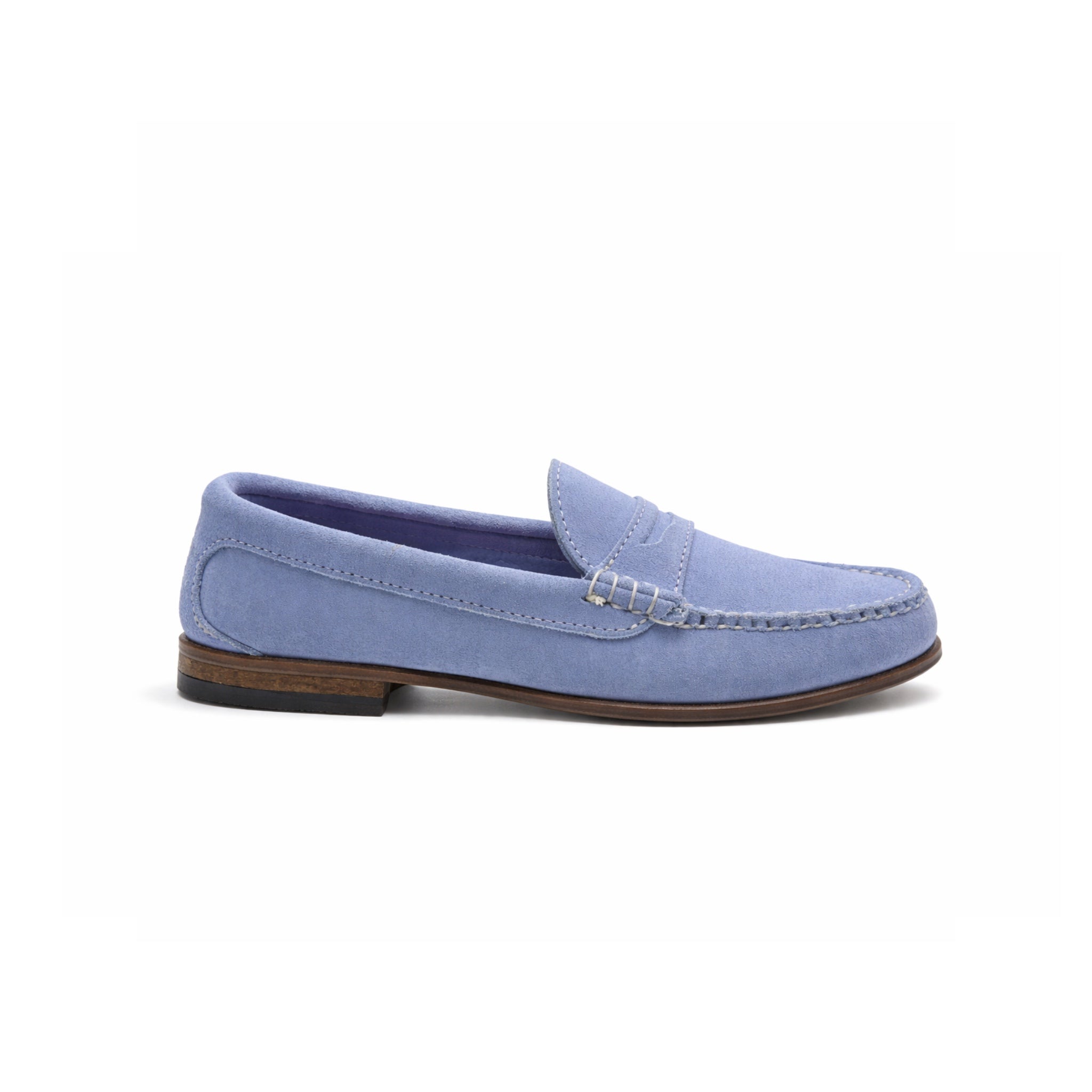 KKB Penny Loafer: Light Blue Pastel Suede KKB Penny Loafer: Light Blue Pastel Suede