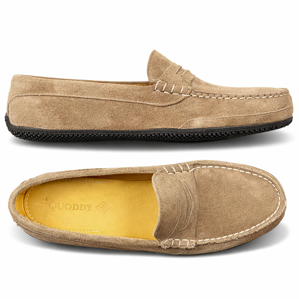 Men's LE Vessel Driver: Premium Mushroom Suede Shoes – Quoddy.com