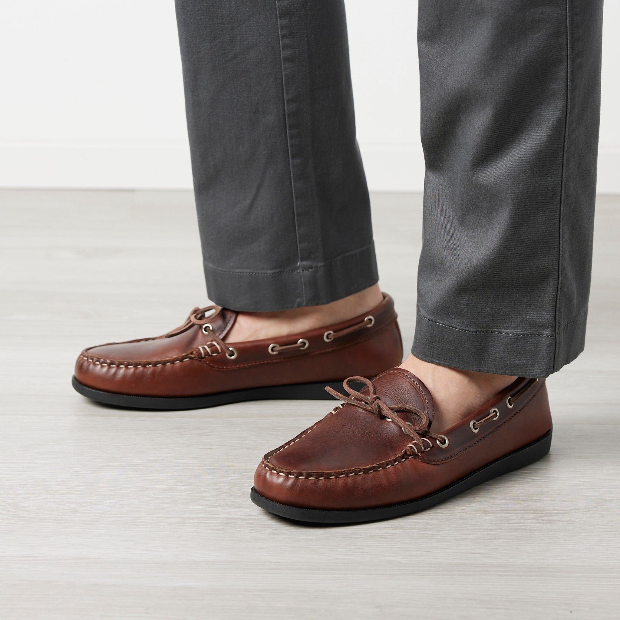 In Stock Men's Canoe Shoe: Brown –