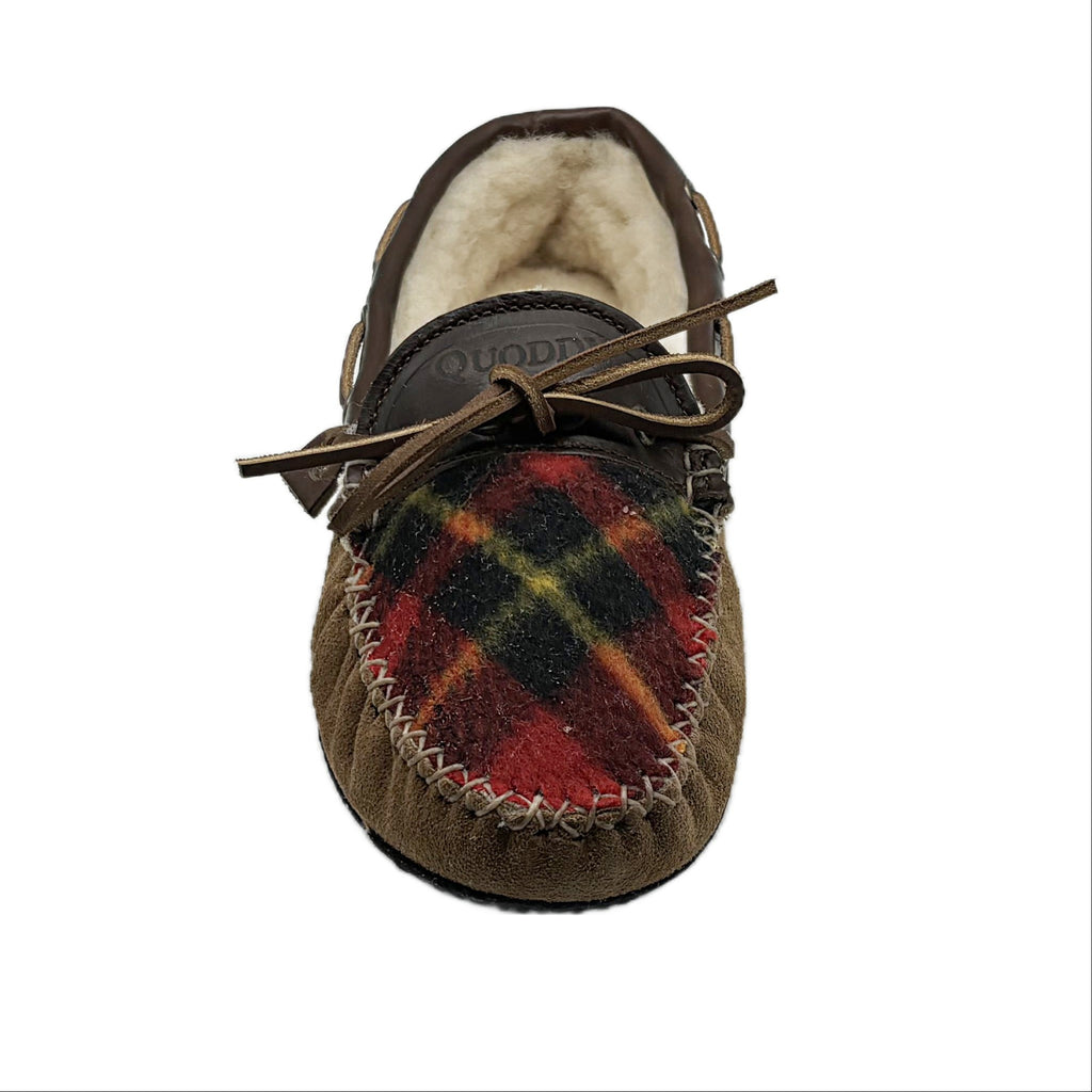 LE Men s Fireside Slipper Red Plaid Chestnut Quoddy