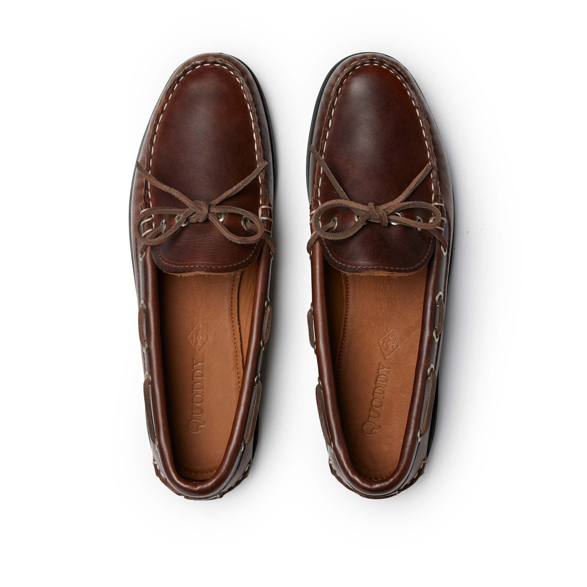 そ*う様 Quoddy Trail Moccasin CANOE SHOE QUODDY TRAIL MOCCASIN CANOE SHOE BROWN LEATHER