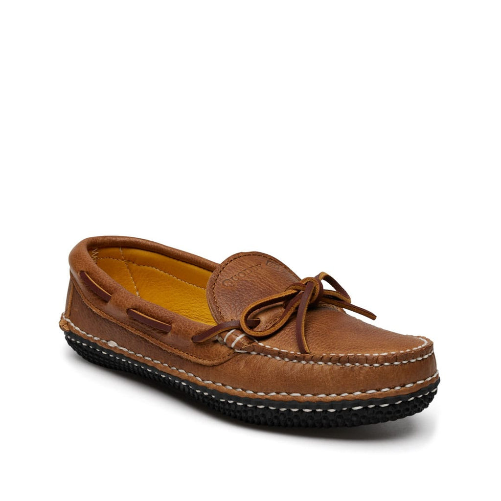 Women’s Lodge Moc, Made to Order, moccasin construction, multiple leather, hardware, lace and sole options. Quoddy