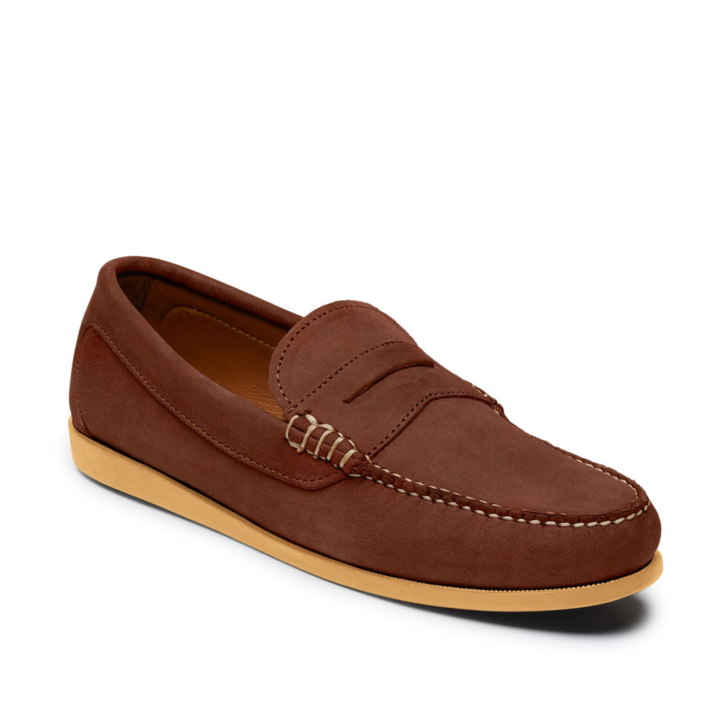Men’s Sport Penny Shoe Made to Order, moccasin construction, multiple leather and sole options. Quoddy